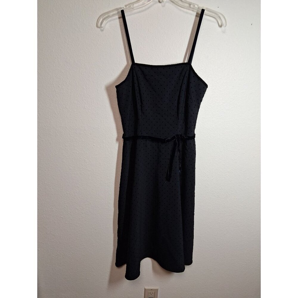 VTG CDC Dress Cocktail Party Y2K Velvet Accents 90s Sleeveless Black Size 6